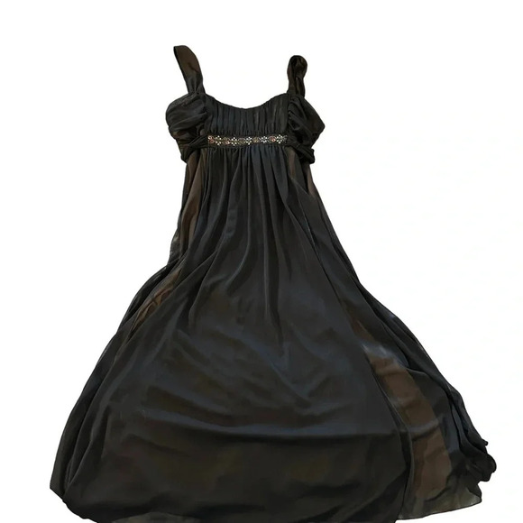 Connected apparel High- low open brown & tan Dress Size: 12 - Picture 1 of 5